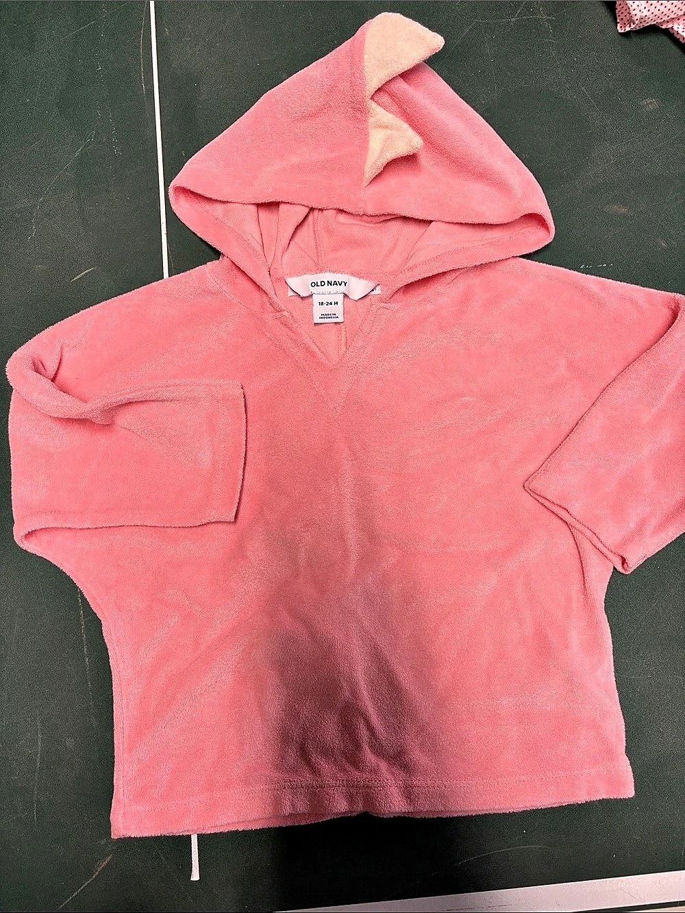 Old Navy Critter Swim Cover-Up Hoodie Pink Baby 18-24M